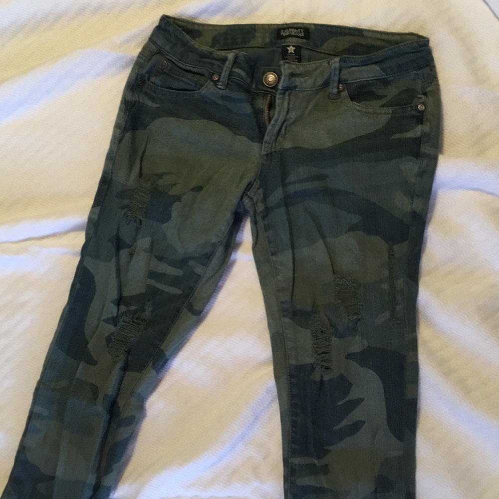 Distressed Camo jeans